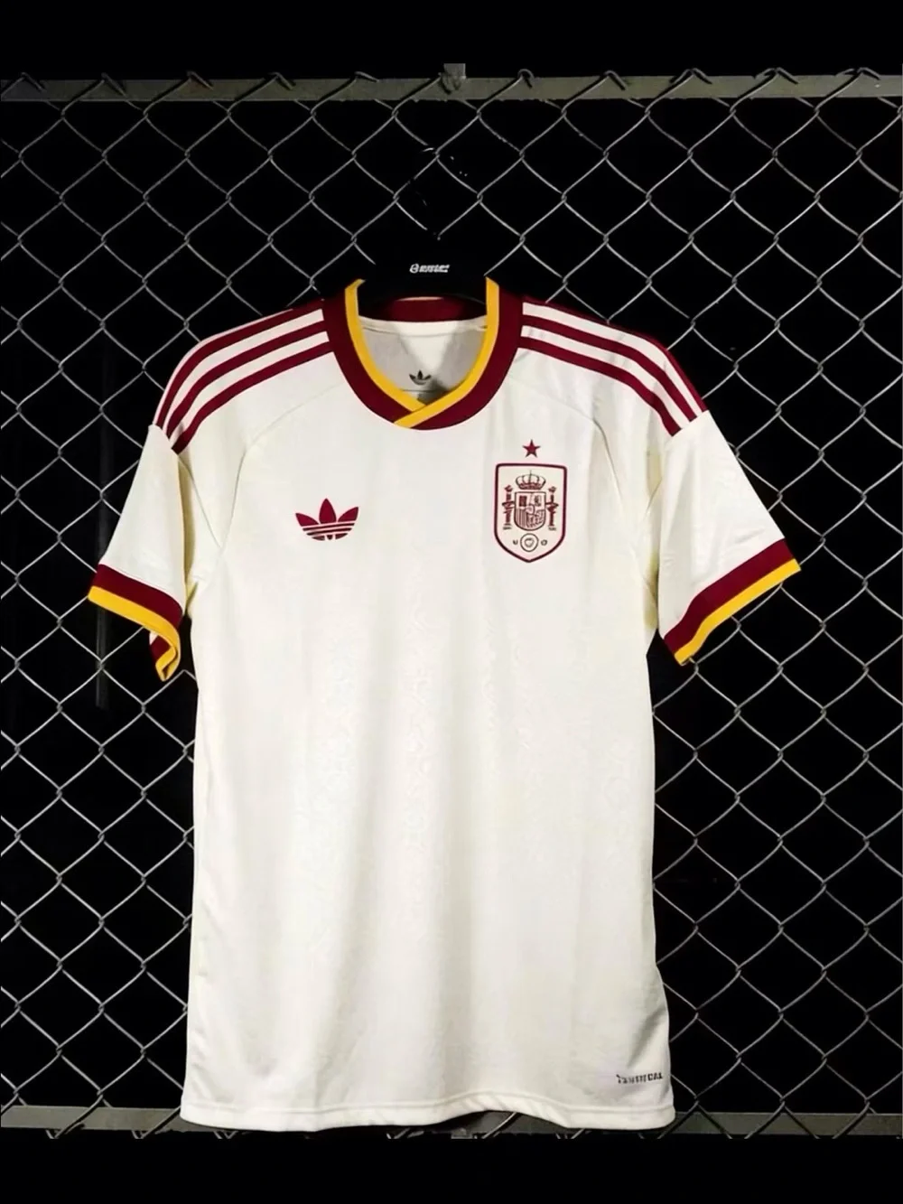 Adidas Spain Retro Cream & Burgundy Men's Football Shirt